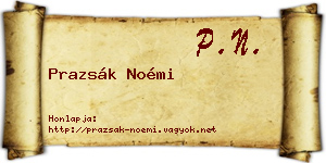 Prazsák Noémi névjegykártya